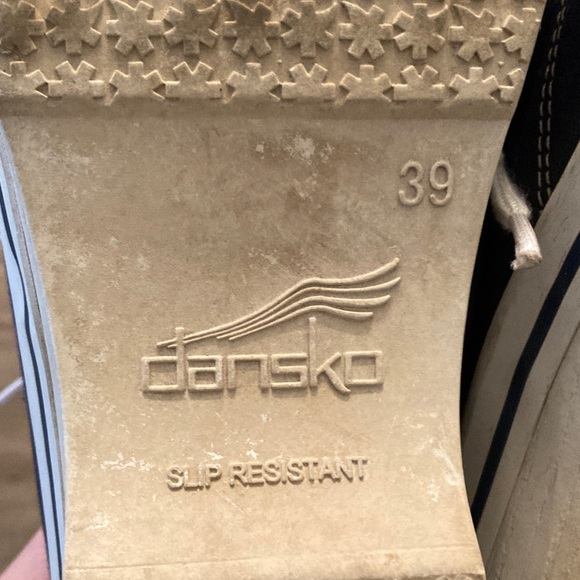 Dansko Navy Blue Canvas Clogs Sz 39 - Picture 10 of 10